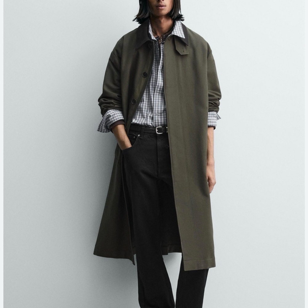 London Fog Men's Dark Green Trench Coat